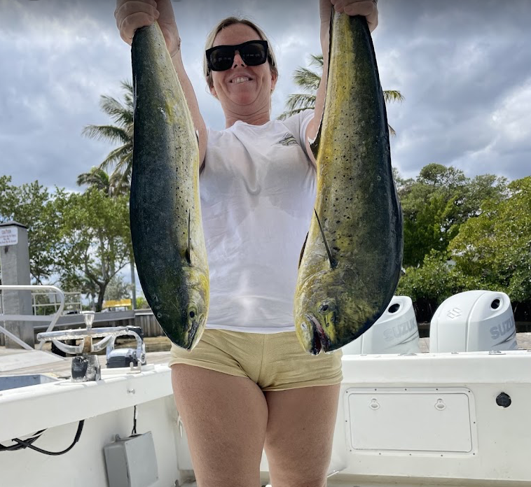 Strike Mission Fishing customers with an offshore catch